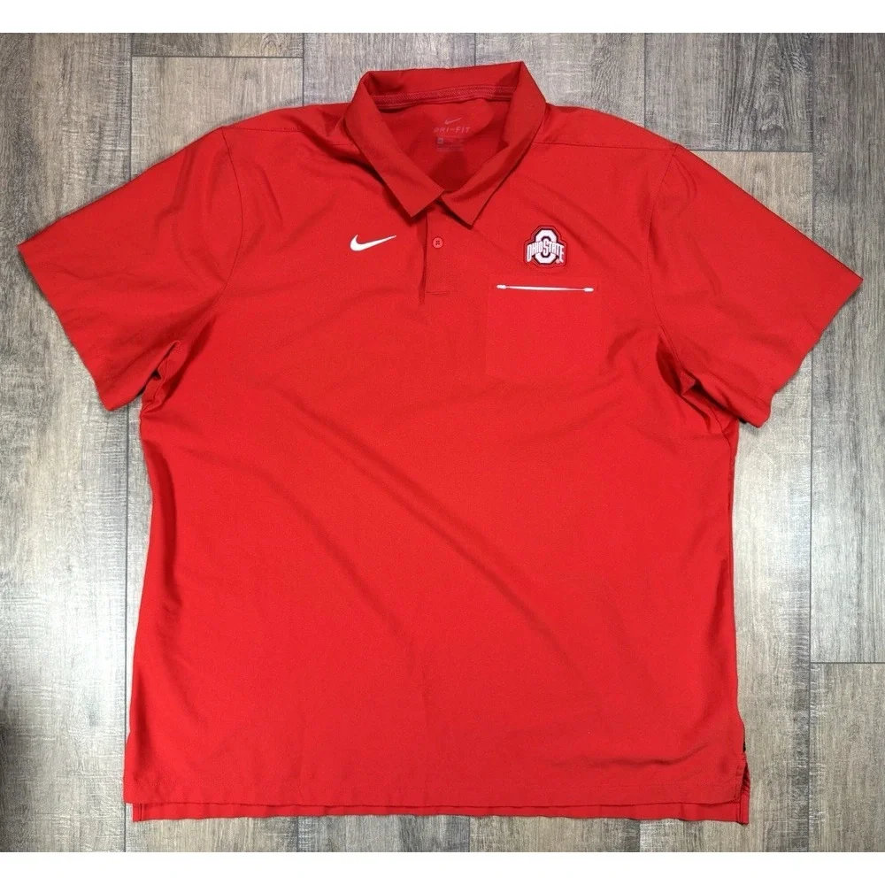 Ohio State Buckeyes Shirt Polo Mens 2XL Nike Dri Fit On Field Golf NCAA Football